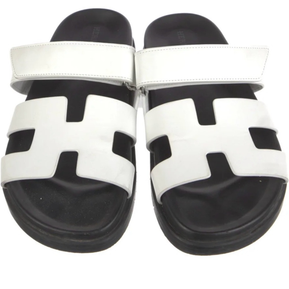 Hermes Chypre Sandal White 38.5/8.5 Excellent